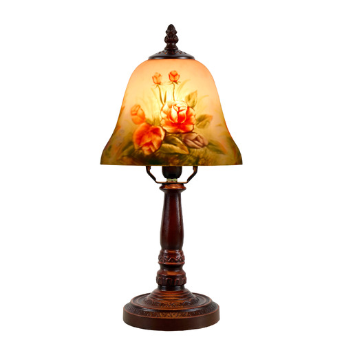 Hand Painted Table Lamp Bell Shape With Rose
