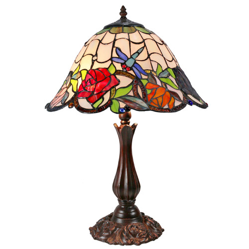 Rose &amp; Dragonfly Table Lamp