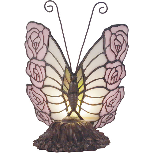 Pink Rose Butterfly Lamp