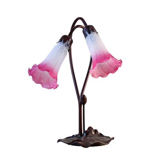 Twin Lily Lamp White Magenta